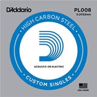 D'Addario Plain Steel Single Guitar String .008