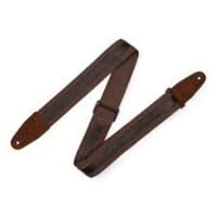 Levy's Cotton Combo Guitar Strap - Brown Cotton with Dark Brown Leather Strip
