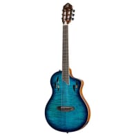 Ortega Tour Player Deluxe Nylon String Guitar Flamed Maple Blue